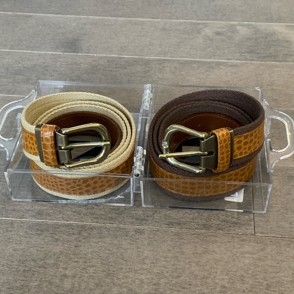 Renoma Paris Other - NWT Vintage Renoma Paris Belt Set of 2 Made in France Croc Embossed Adjustable